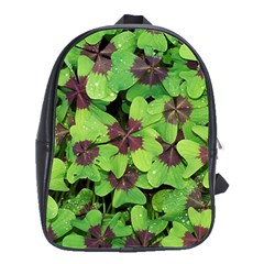 Luck Klee Lucky Clover Vierblattrig School Bag (large) by Celenk