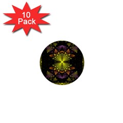 Fractal Multi Color Geometry 1  Mini Buttons (10 Pack)  by Celenk