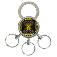 Fractal Multi Color Geometry 3-ring Key Chains by Celenk