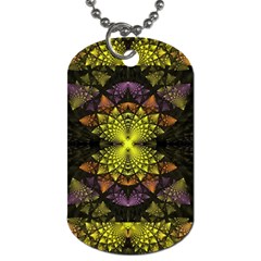 Fractal Multi Color Geometry Dog Tag (one Side) by Celenk