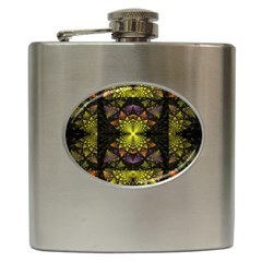 Fractal Multi Color Geometry Hip Flask (6 Oz)