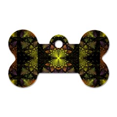 Fractal Multi Color Geometry Dog Tag Bone (one Side) by Celenk