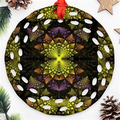 Fractal Multi Color Geometry Ornament (round Filigree) by Celenk