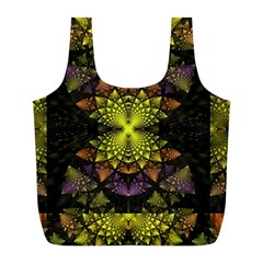 Fractal Multi Color Geometry Full Print Recycle Bags (l)  by Celenk