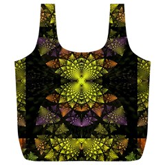 Fractal Multi Color Geometry Full Print Recycle Bags (l) 