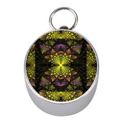 Fractal Multi Color Geometry Mini Silver Compasses by Celenk