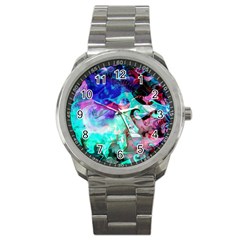 Background Art Abstract Watercolor Sport Metal Watch by Celenk