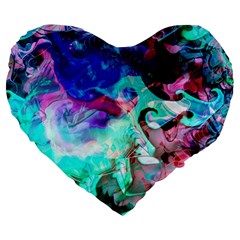 Background Art Abstract Watercolor Large 19  Premium Heart Shape Cushions by Celenk