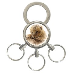 Lion Cub Close Cute Eyes Lookout 3-ring Key Chains by Celenk