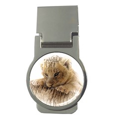 Lion Cub Close Cute Eyes Lookout Money Clips (round)  by Celenk