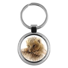 Lion Cub Close Cute Eyes Lookout Key Chains (round)  by Celenk