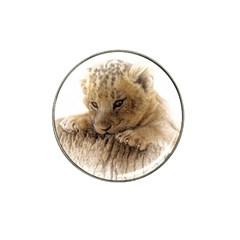 Lion Cub Close Cute Eyes Lookout Hat Clip Ball Marker by Celenk