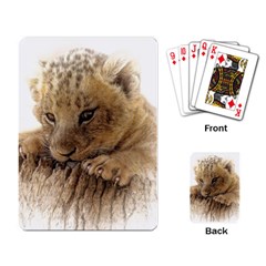 Lion Cub Close Cute Eyes Lookout Playing Card by Celenk