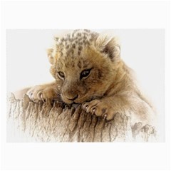 Lion Cub Close Cute Eyes Lookout Large Glasses Cloth by Celenk