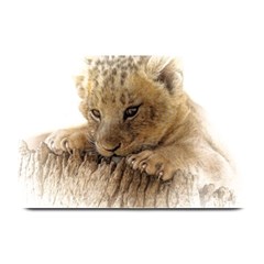 Lion Cub Close Cute Eyes Lookout Plate Mats by Celenk