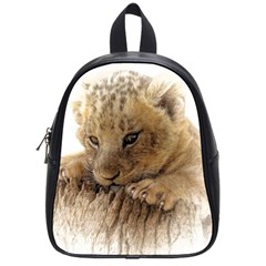 Lion Cub Close Cute Eyes Lookout School Bag (small) by Celenk