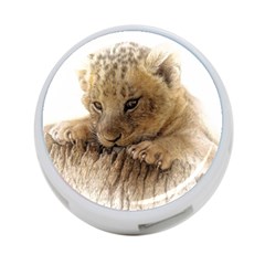 Lion Cub Close Cute Eyes Lookout 4-port Usb Hub (one Side) by Celenk