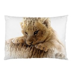 Lion Cub Close Cute Eyes Lookout Pillow Case (two Sides) by Celenk