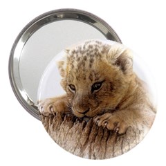 Lion Cub Close Cute Eyes Lookout 3  Handbag Mirrors by Celenk