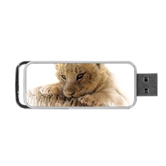 Lion Cub Close Cute Eyes Lookout Portable Usb Flash (one Side) by Celenk