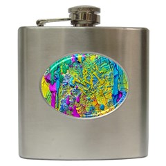 Background Art Abstract Watercolor Hip Flask (6 Oz)