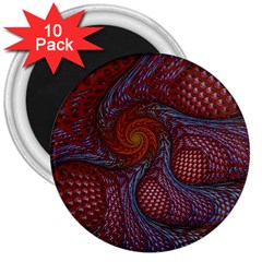 Fractal Red Fractal Art Digital Art 3  Magnets (10 pack) 