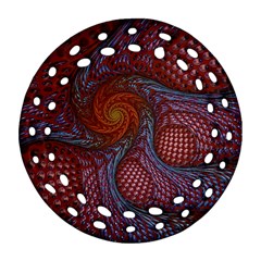 Fractal Red Fractal Art Digital Art Ornament (Round Filigree)