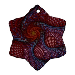 Fractal Red Fractal Art Digital Art Snowflake Ornament (Two Sides)