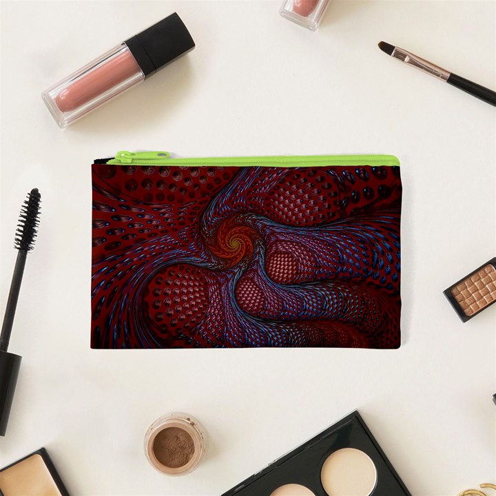 Fractal Red Fractal Art Digital Art Cosmetic Bag (XS)