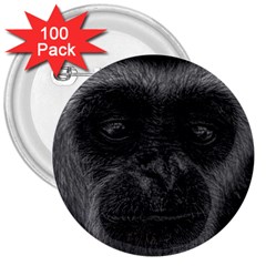 Gibbon Wildlife Indonesia Mammal 3  Buttons (100 Pack)  by Celenk