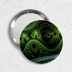 Fractal Green Gears Fantasy 2 25  Handbag Mirrors by Celenk