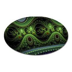 Fractal Green Gears Fantasy Oval Magnet by Celenk