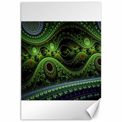 Fractal Green Gears Fantasy Canvas 12  X 18   by Celenk