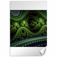 Fractal Green Gears Fantasy Canvas 24  X 36  by Celenk