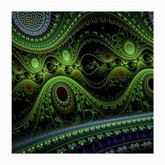 Fractal Green Gears Fantasy Medium Glasses Cloth (2-side) by Celenk