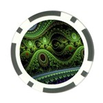 Fractal Green Gears Fantasy Poker Chip Card Guard (10 pack) Front