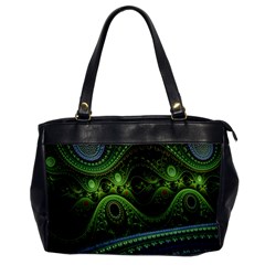 Fractal Green Gears Fantasy Office Handbags by Celenk