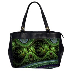 Fractal Green Gears Fantasy Office Handbags (2 Sides)  by Celenk