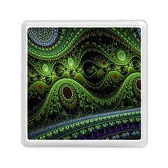 Fractal Green Gears Fantasy Memory Card Reader (square)  by Celenk