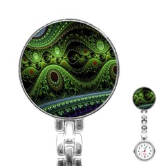 Fractal Green Gears Fantasy Stainless Steel Nurses Watch by Celenk