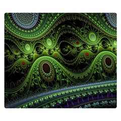 Fractal Green Gears Fantasy Double Sided Flano Blanket (small)  by Celenk