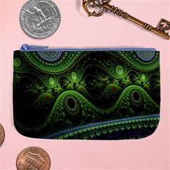 Fractal Green Gears Fantasy Large Coin Purse by Celenk