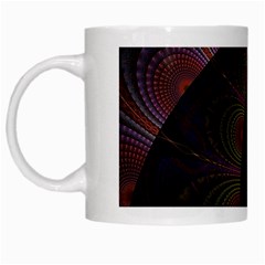 Fractal Colorful Pattern Spiral White Mugs by Celenk