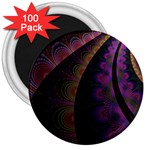 Fractal Colorful Pattern Spiral 3  Magnets (100 pack) Front