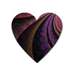 Fractal Colorful Pattern Spiral Heart Magnet by Celenk