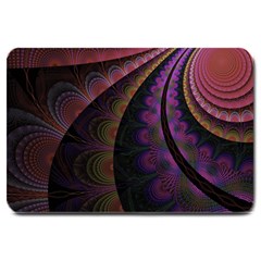 Fractal Colorful Pattern Spiral Large Doormat  by Celenk