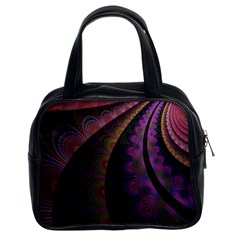 Fractal Colorful Pattern Spiral Classic Handbags (2 Sides) by Celenk