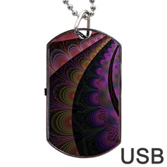 Fractal Colorful Pattern Spiral Dog Tag Usb Flash (two Sides) by Celenk