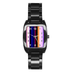 Abstract Background Pattern Textile 3 Stainless Steel Barrel Watch by Celenk