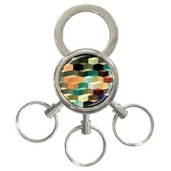 Art Design Color Pattern Creative 3d 3-ring Key Chains